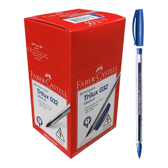 PEN FABER BP TRILUX 032 MEDIUM BLUE BX50   G33991