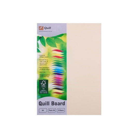 CARDBOARD QUILL A4 210GSM CREAM PK50   G34018