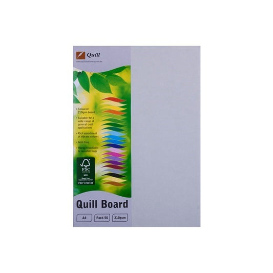 CARDBOARD QUILL A4 210GSM GREY PK50   G34019