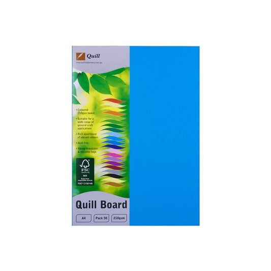 CARDBOARD QUILL A4 210GSM MARINE BLUE PK50   G34026