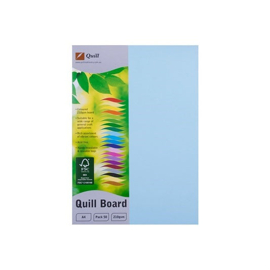 CARDBOARD QUILL A4 210GSM POWDER BLUE PK50   G34027