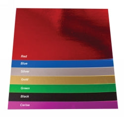 CARDBOARD QUILL 508X630MM 250GM FOIL 7 COLOURS PK50   G34052