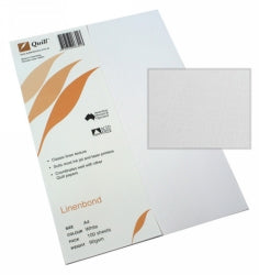 PAPER QUILL A4 LINENBOND WHITE 90GSM PK100   G34086