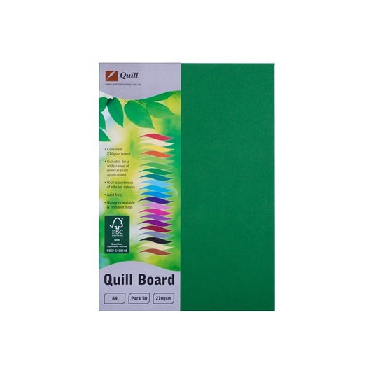 CARDBOARD QUILL A4 210GSM EMERALD PK50   G34158