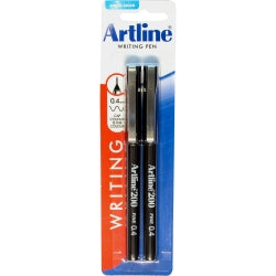 PEN ARTLINE 200 0.4MM FINELINE BLACK PK2 HS   G34586