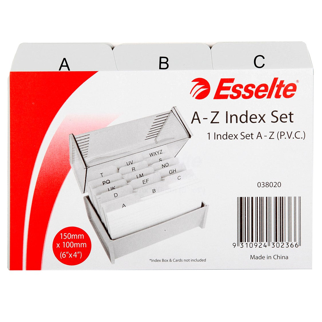 SYSTEM CARDS INDEX ESSELTE 6X4 PVC A-Z   G35061