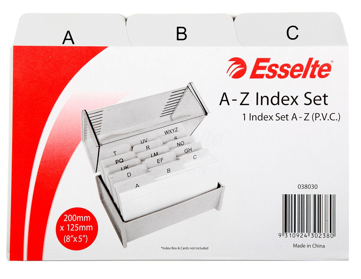 SYSTEM CARDS INDEX ESSELTE 8X5 PVC A-Z   G35062