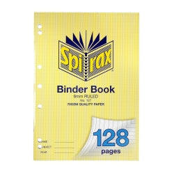 BINDER BOOK SPIRAX A4 7 HOLE 128PG   G35595