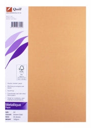 PAPER QUILL A4 METALLIQUE AUTUMN GOLD 120GSM PK25   G35721