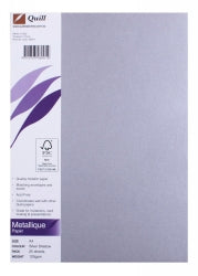 PAPER QUILL A4 METALLIQUE SILVER SHADOW 120GSM PK25   G35722