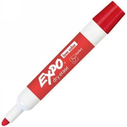 MARKER WHITEBOARD EXPO LOW ODOR BULLET TIP RED BX12   G36063