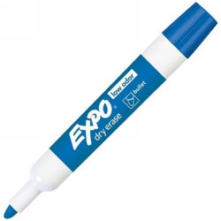 MARKER WHITEBOARD EXPO LOW ODOR BULLET TIP BLUE BX12   G36064