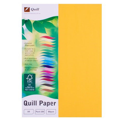 COPY PAPER QUILL A4 80GSM SUNSHINE PK100   G36581