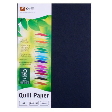 COPY PAPER QUILL A4 80GSM BLACK PK100   G36584