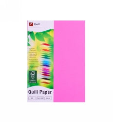 COPY PAPER QUILL A4 80GSM FLUORO PINK PK500   G36592