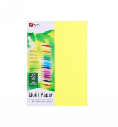 COPY PAPER QUILL A4 80GSM FLUORO YELLOW PK500   G36593