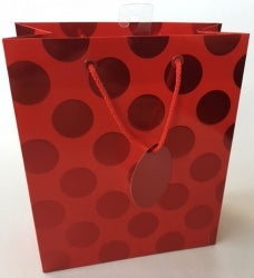 GIFT BAG OZCORP MED FOIL DOT RED   G36805