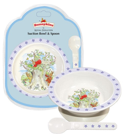 BABY GIFT BUNNYKINS SUCTION BOWL & SPOON SHINING STARS BLUE   G36912