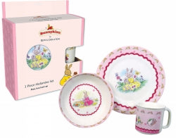 BABY GIFT BUNNYKINS 3 PIECE SET SWEETHEARTS PINK   G36914