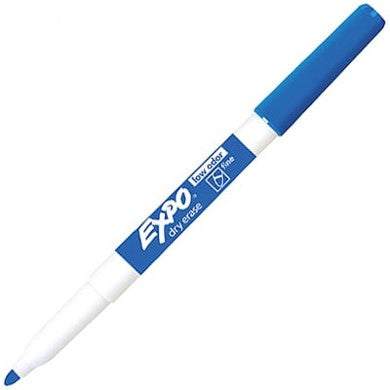 MARKER WHITEBOARD EXPO DRY ERASE FINE BULLET TIP BLUE BX12   G37177