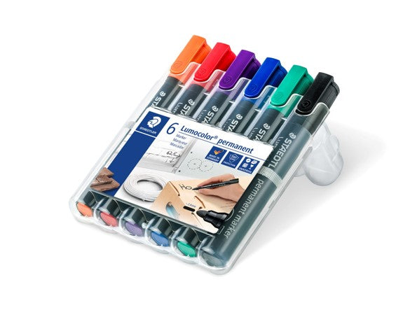 MARKER STAEDTLER 352 LUMOCOLOR PERMANENT BULLET ASST WLT6   G37679