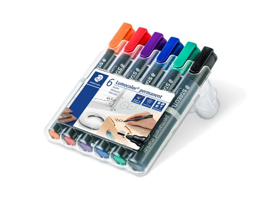 MARKER STAEDTLER 352 LUMOCOLOR PERMANENT BULLET ASST WLT6   G37679