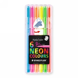 PEN STAEDTLER TRIPLUS COLOR FIBRE-TIP ASST NEON WLT6   G37971