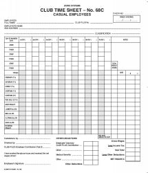 SP- TIME SHEET CLUB ZIONS #68C CASUAL  Special Order Only G38046