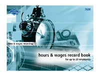 WAGE BOOK ZIONS 76L HOURS & WAGES LGE   G38076