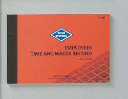 WAGE BOOK ZIONS TIME EMPLOYEES 76SB9   G38077