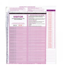 VISITOR PASS ZIONS CORPORATE SECURITY AND FIRE 250 SLIPS   G38081