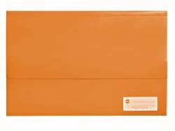 DOCUMENT WALLET MARBIG FOOLSCAP POLYPICK TRANSLUCENT ORANGE   G38686