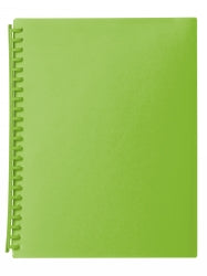 DISPLAY BOOK MARBIG A4 20 POCKET REFILLABLE TRANSLUCENT LIME   G38744