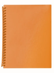 DISPLAY BOOK MARBIG A4 20 POCKET REFILLABLE TRANSLUCENT ORANGE   G38746