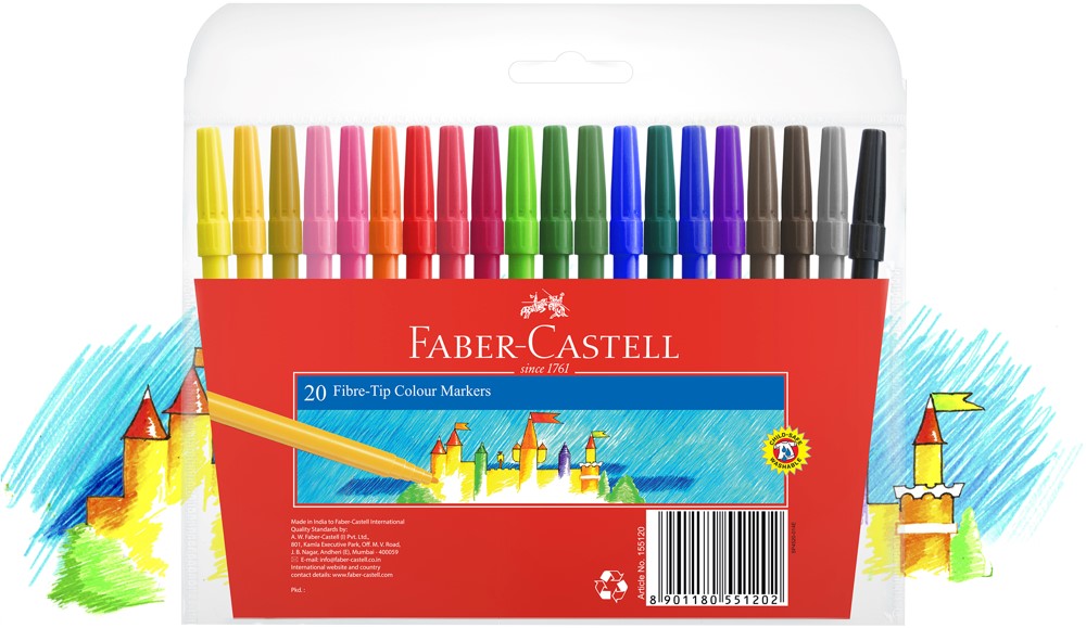 MARKER FABER-CASTELL COLOUR ASSTD WLT20 or WLT24 (MULTIPLE ORDER REQ 6)  G39593