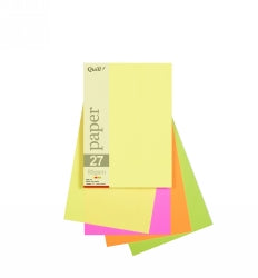 PAPER QUILL A5 80GSM FLUORO ASST PK250   G39812