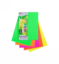 CARDBOARD QUILL A4 230GSM FLUORO ASSORTED PK50   G39820