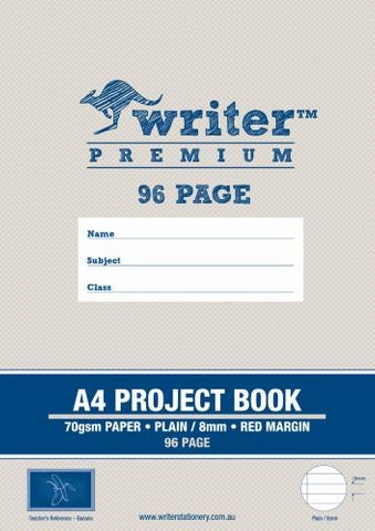 SP- PROJECT BOOK WRITER PREMIUM A4 8MM RULED + MARGIN BANANA 96PG  Special Order Only G39857