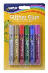 GLUE BOSTIK 10ML GLITTER ASST PK6   G39880