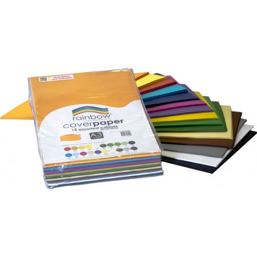 COVER PAPER RAINBOW A3 125GSM ASST COLOURS REAM   G40652