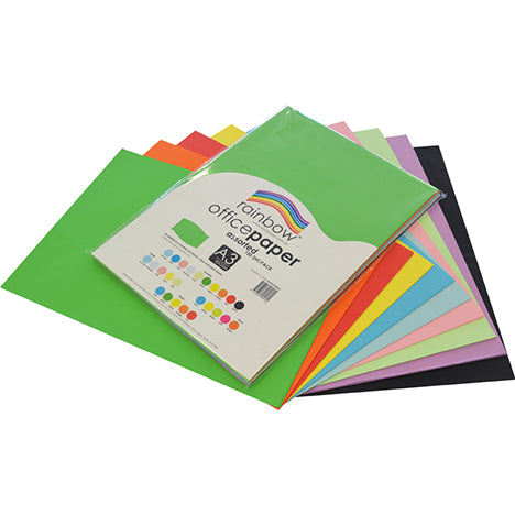 COPY PAPER RAINBOW A3 80GSM ASSORTED PK100   G40871