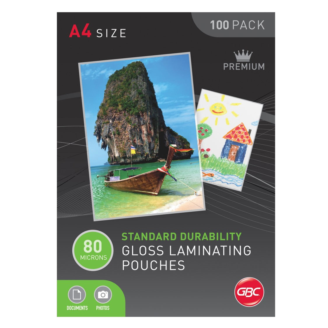 LAMINATING POUCHES GBC SIGNATURE A4 80 MICRON PK100   G41120