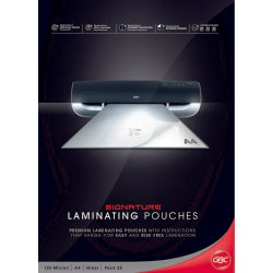 LAMINATING POUCHES GBC SIGNATURE A4 125 MICRON PK25   G41122