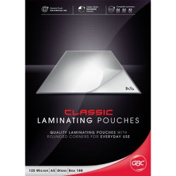 LAMINATING POUCHES GBC SIGNATURE A5 GLOSS 125 MICRON PK100   G41123