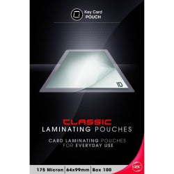 LAMINATING KEY POUCHES GBC CLASSIC 64X99 175 MICRON PK100   G41124