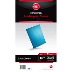 BINDING COVERS GBC IBICO A4 LEATHERGRAIN BLUE PK100   G41128