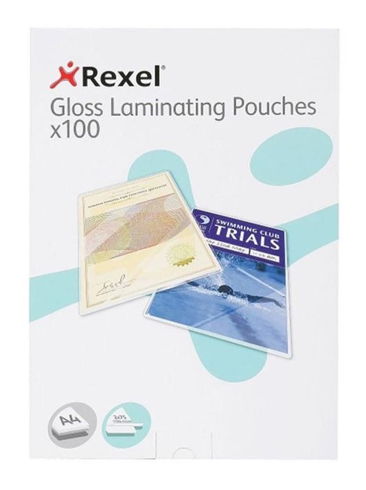 LAMINATING POUCHES REXEL A4 75 MICRON CLEAR BX100   G41382