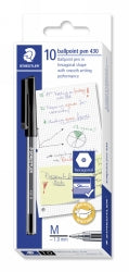 PEN STAEDTLER BP STICK 430 MED BLACK   G41696