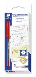 PEN STAEDTLER BP STICK 430 MED RED   G41699