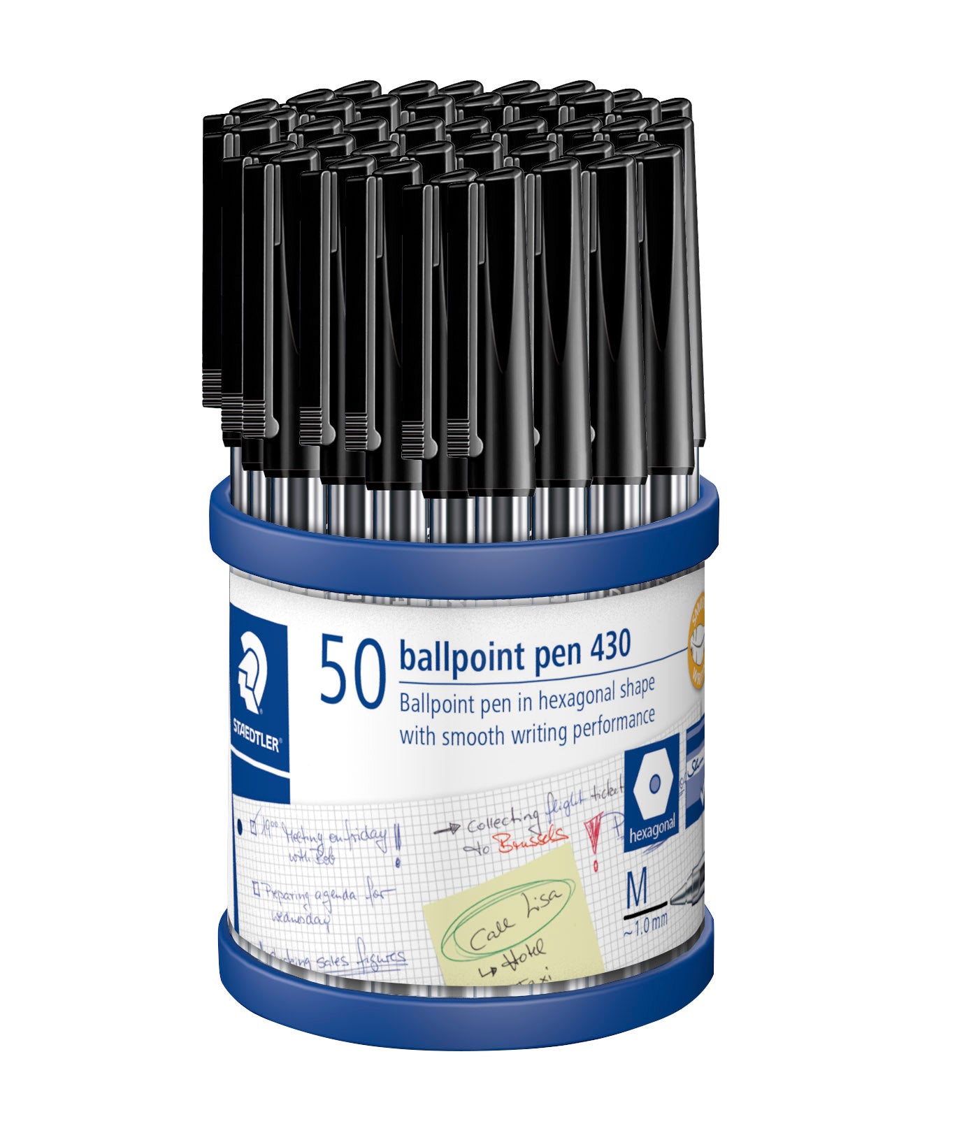 PEN STAEDTLER BP STICK 430 MED BLACK CUP50   G41702